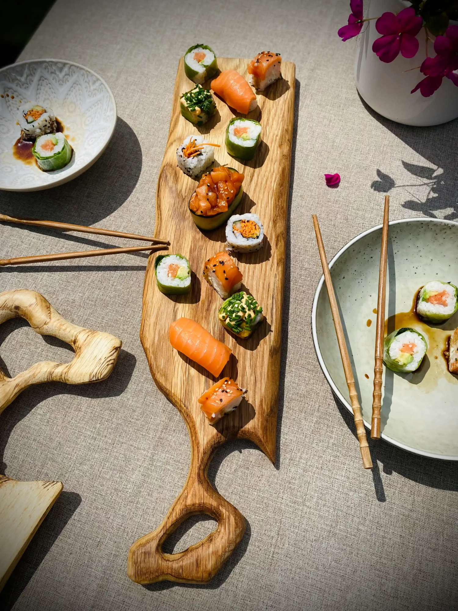 Design bois durable — art de table artisanal pour sushi ou asiatique